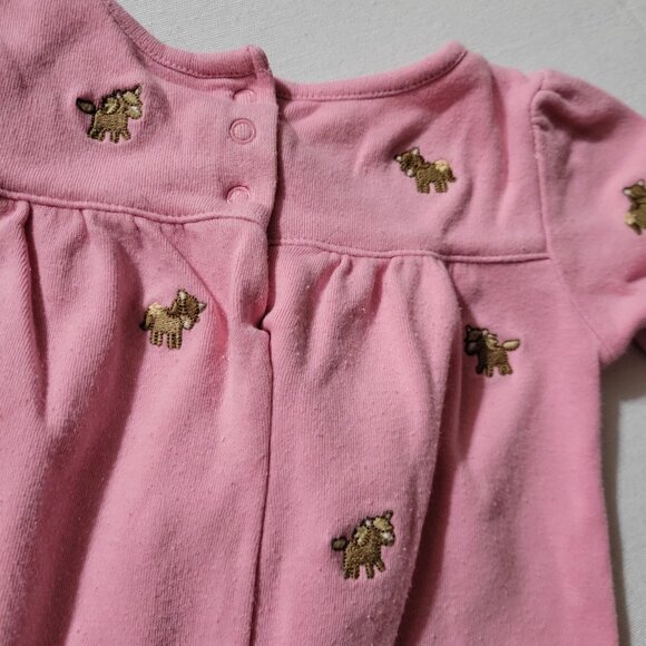 Gymboree Pony Ranch Used Romper 0-3 months Horses Pink - Picture 2 of 2